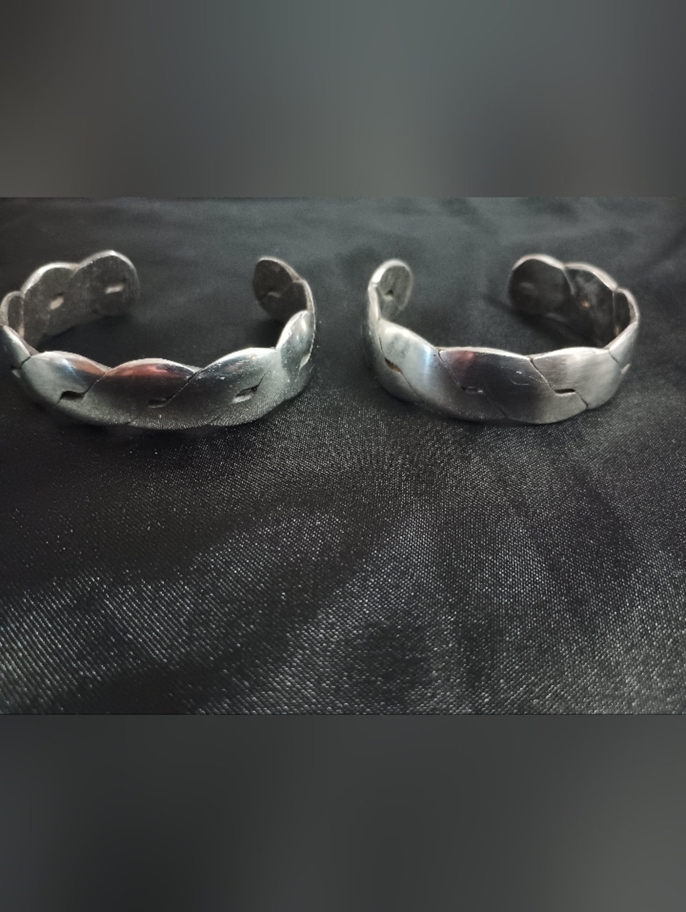 2 Vintage Silver Cuff Bracelets. Small